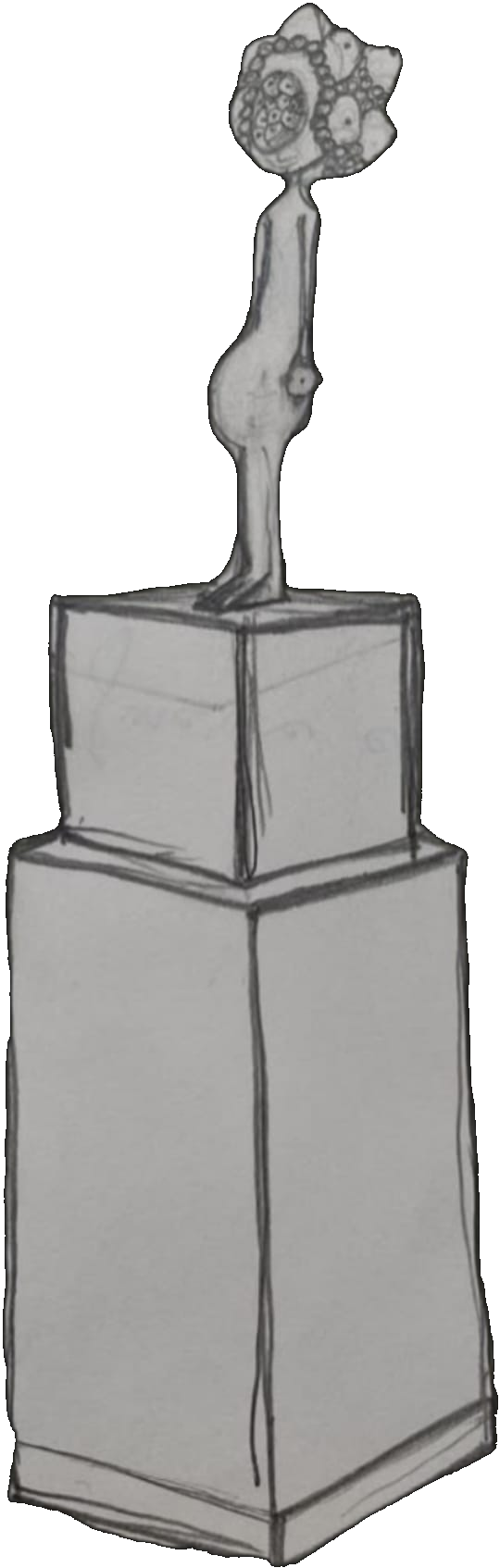 Escultura TITHEAD sobre su pedestal